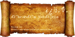 Ábrahám Valéria névjegykártya