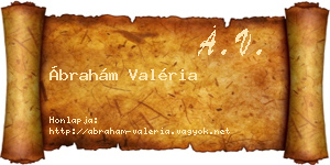 Ábrahám Valéria névjegykártya